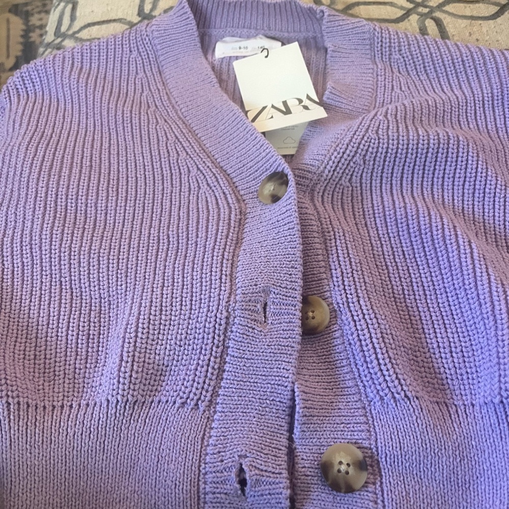 Zara Kids Purple Knit Cardigan